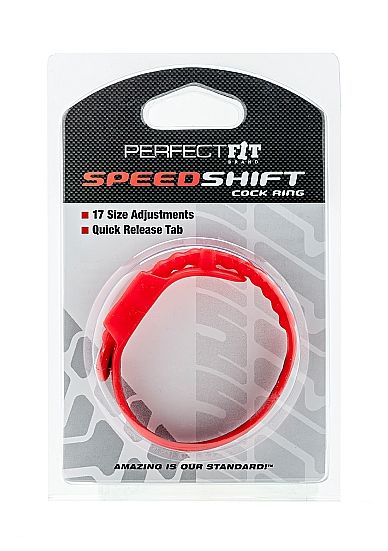 Inel pentru Penis, Perfect Fit - Speed Shift, Ajustabil, Rosu