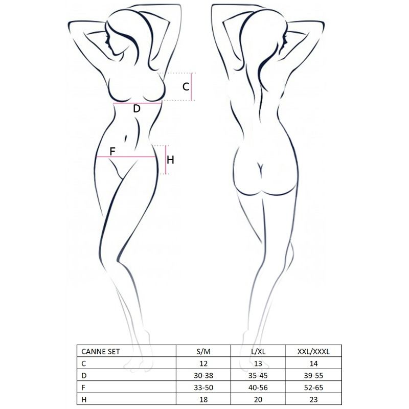 Set Canne, Passion, Woman Black Size S/M