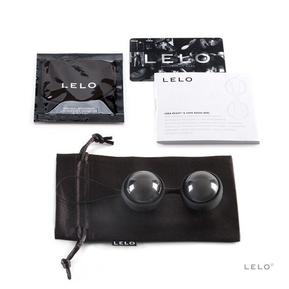 Bile Kegel, Lelo - Luna Beads Noir, Vibratii Subtile, D - 29 Mm