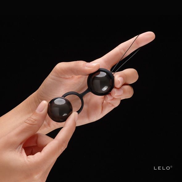 Bile Kegel, Lelo - Luna Beads Noir, Vibratii Subtile, D - 29 Mm