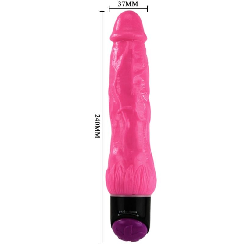 Vibrator Realistic, Baile - Colorful, Viteza Reglabila, 24 CM Roz