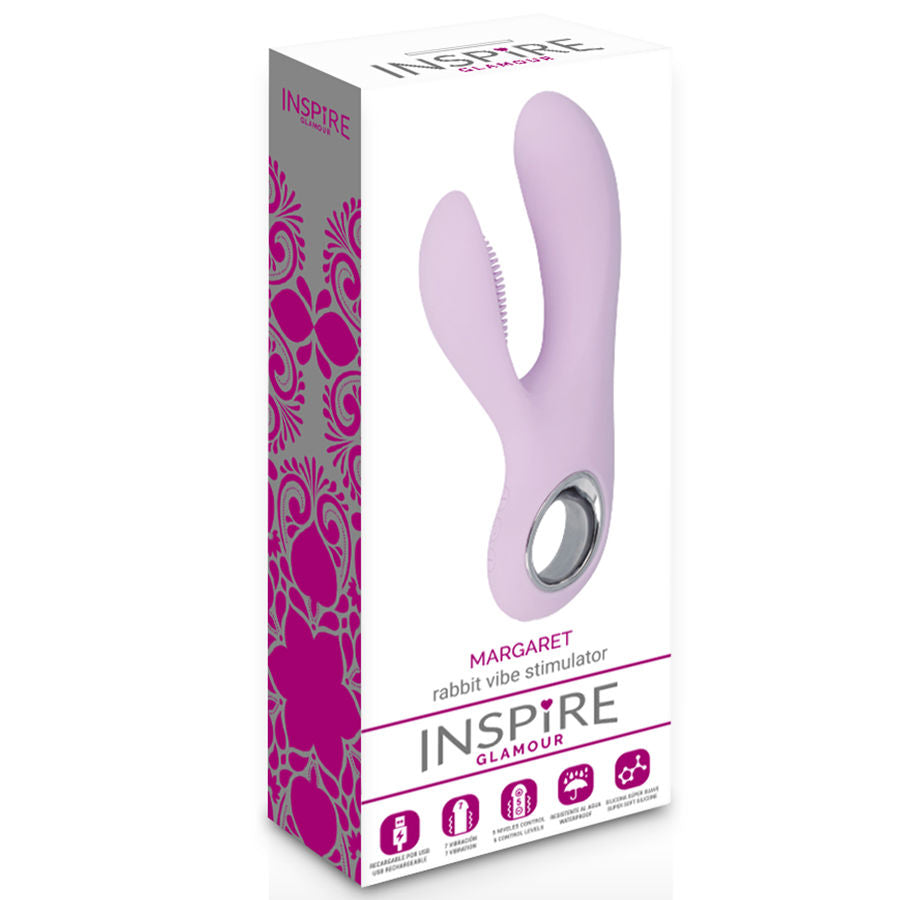 Vibrator Rabbit, Inspire - Glamour Margaret Mallow, Silicon Medical, Mov