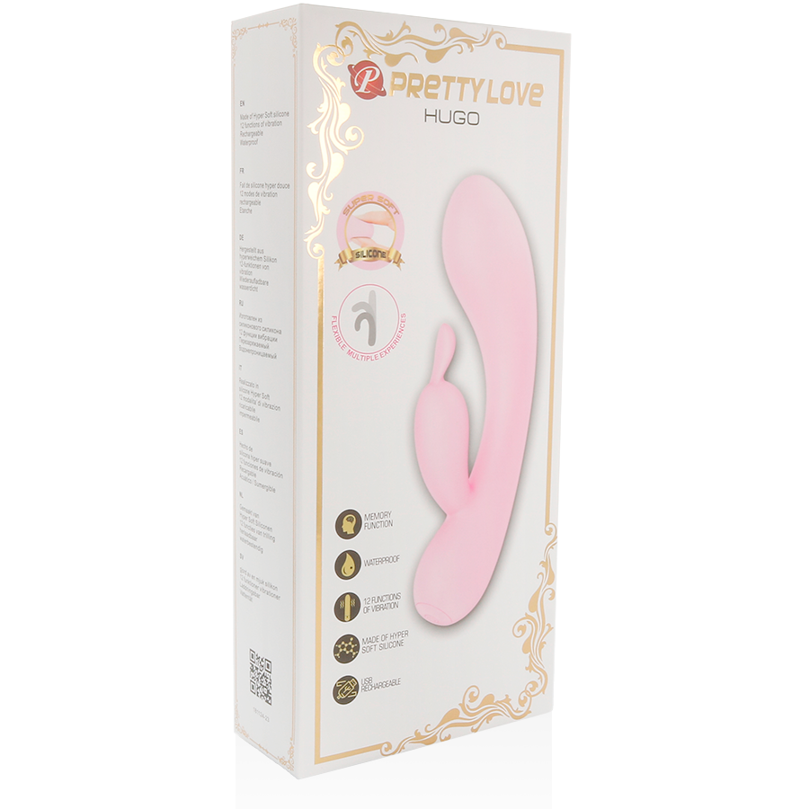 Vibrator Rabbit, Pretty Love - Smart Hugo, 12 Moduri de Vibratie, 165mm