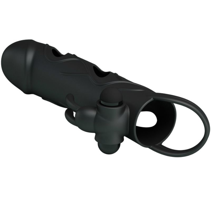 Prelungitor Manson Penis, Pretty Love - 2.0, cu Vibratie, 14 CM / Negru