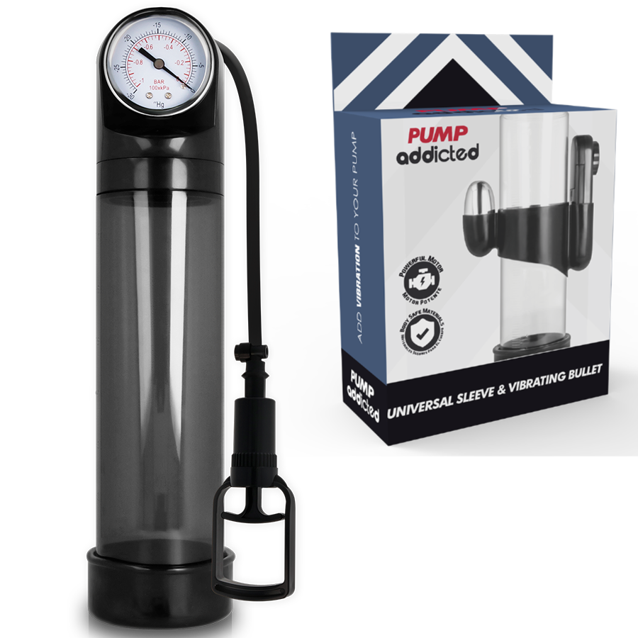 Pompa Marire Penis, Pump Addicted - RX9, cu Calibrator, Negru