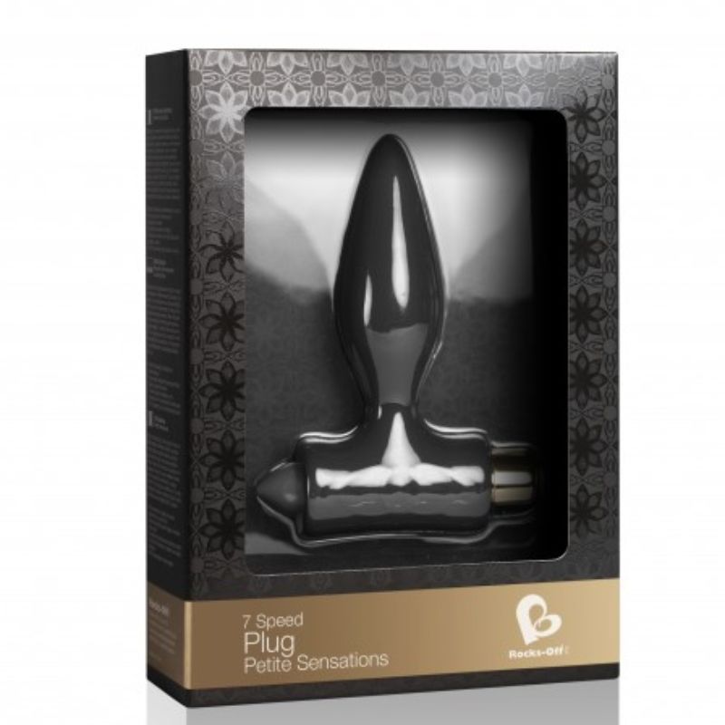 Plug Anal, Rocks Off - Petite Sensations pentru Incepatori, Vibrant 7 Moduri, Negru