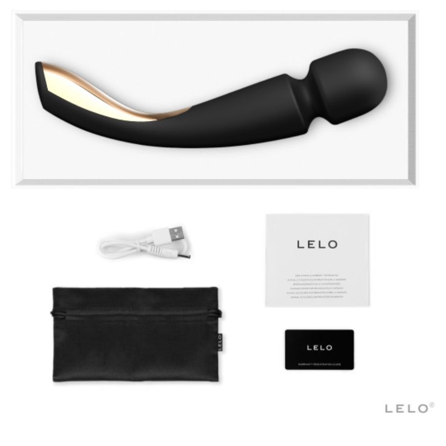 Bagheta de Masaj, Lelo - Smart Wand 2, 10 Moduri de Vibratie, Negru