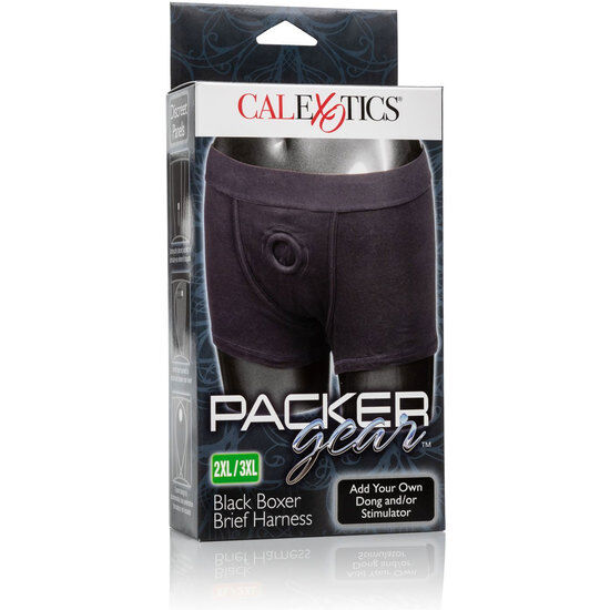 Chiloti Boxer cu Ham, CalExotics - Packer Gear Boxer, Buzunar pentru Bullet, Negru