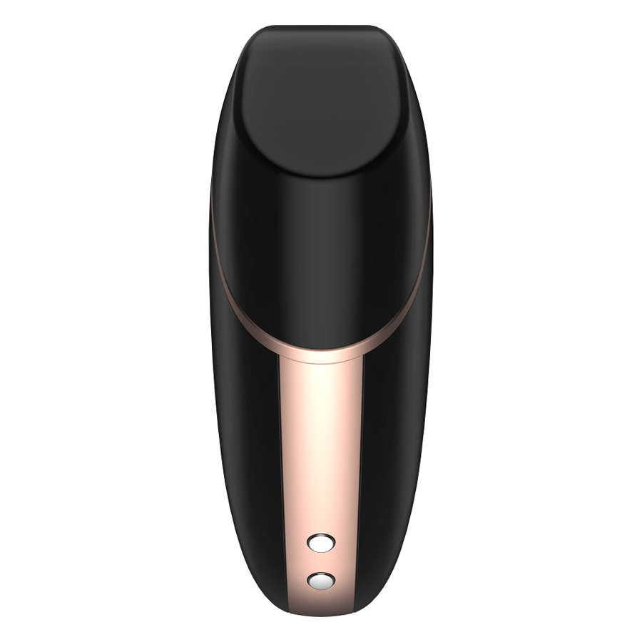 Stimulator cu Pulsatii de Aer si Vibrator, Satisfyer - Love Triangle, Control prin Aplicatie, Negru