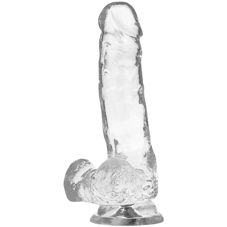 Dildo, X Ray - Clear Cock With Balls, cu Ventuza, 18.5 CM X 3.8 CM / Transparent