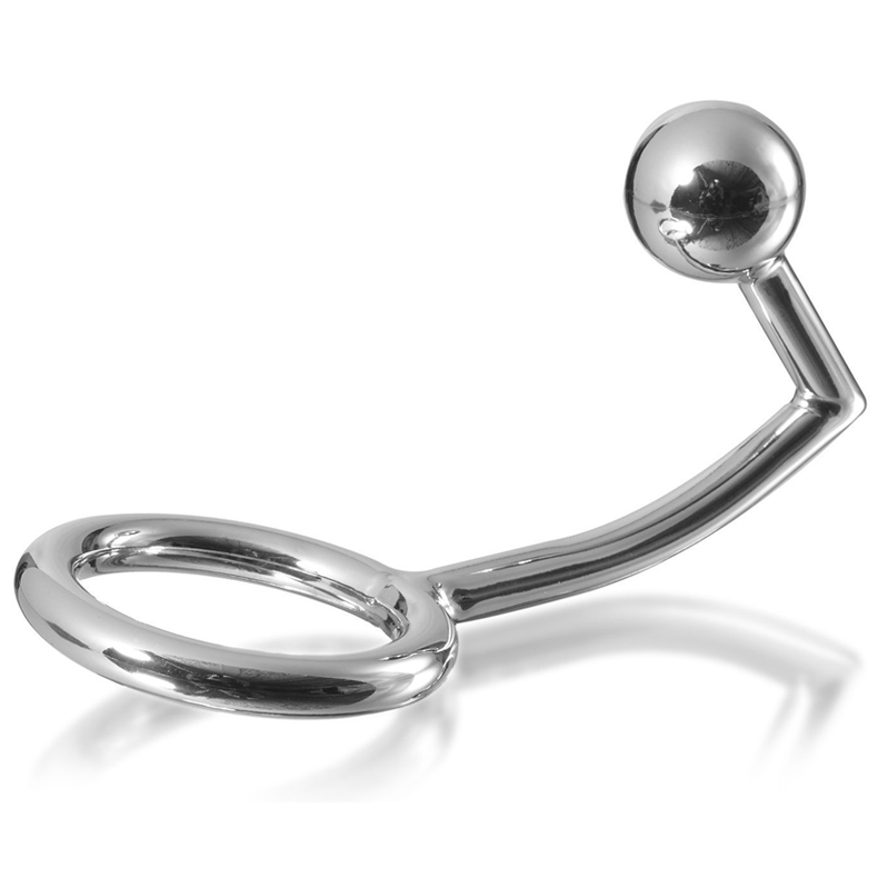 Inel Penis, Metal Hard - Anal Intruder Hook, Otel Chirurgical, Inel 45mm + Bila 45mm