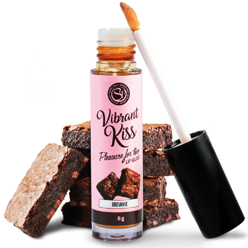 Luciu de Buze, Secretplay - Vibrant Kiss Brownie, Efect de Vibratie, Aroma Brownie 6 g
