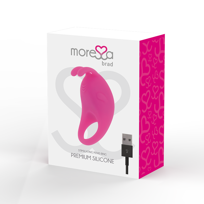 Inel Vibrator pentru Penis, Moressa - Brad, Silicon Medical Reincarcabil, Roz