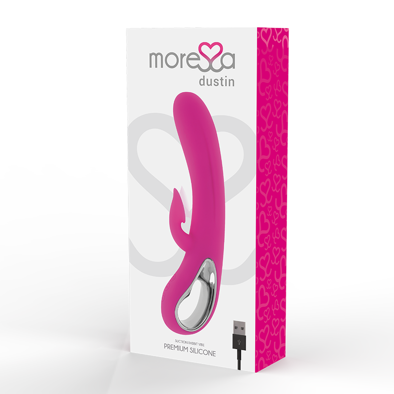 Vibrator cu Aspiratie, Moressa - Dustin, Stimulare Duala cu Aspiratie Clitorisa, 205 x 36 mm