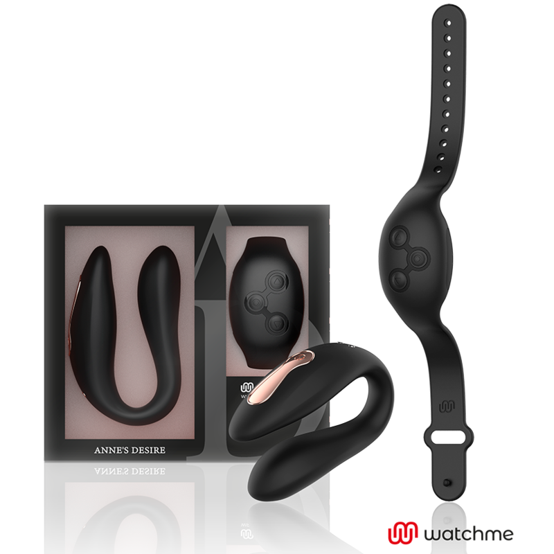 Vibrator pentru Cupluri, Anne's Desire - Dual Pleasure, Tehnologie Watchme, Negru