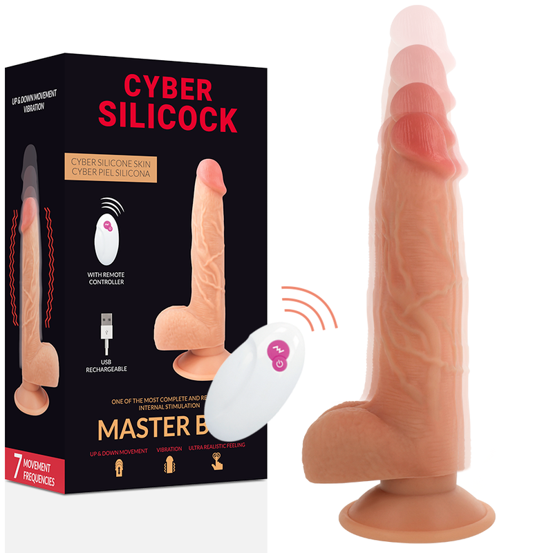 Dildo, Cyber - Silicock, Control de la Distanta, 23.88 CM x 4.3 CM