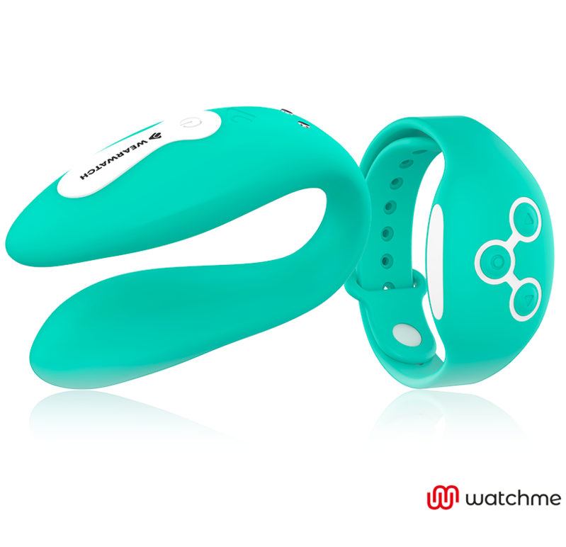Vibrator pentru Cuplu, Wearwatch - Dual, Telecomanda Watchme, Verde Deschis