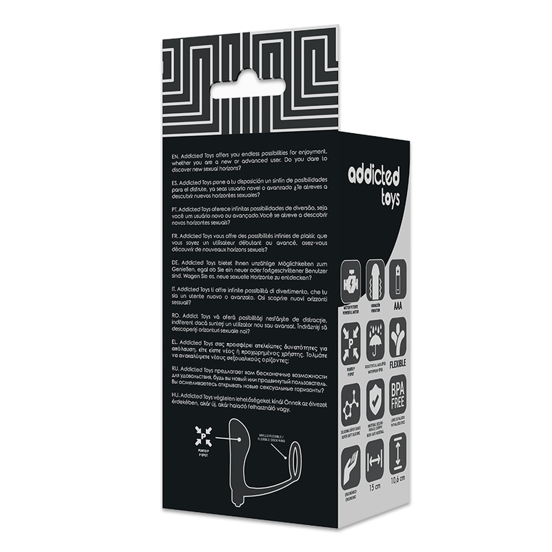 Plug Anal Vibratoriu, Addicted Toys, cu Inel pentru Penis, 15 x 10.6 CM